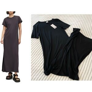 IRIS& INK Black‎ Maxi T-shirt Dress in Lyocell
